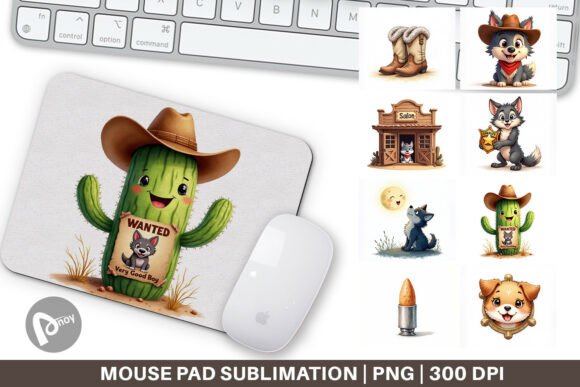 Cute Werewolf Cowboy Mouse Pad and Sublimation Mouse Pad: A Stylish Addition to Your Workspace