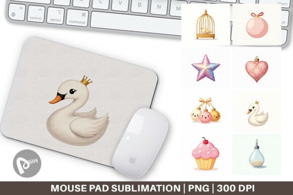 Dainty Christmas Ornaments Mouse Pad: A Festive Touch for Your Workspace