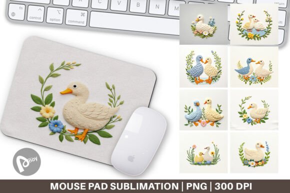 Duck Embroidery & Sublimation Mouse Pads
