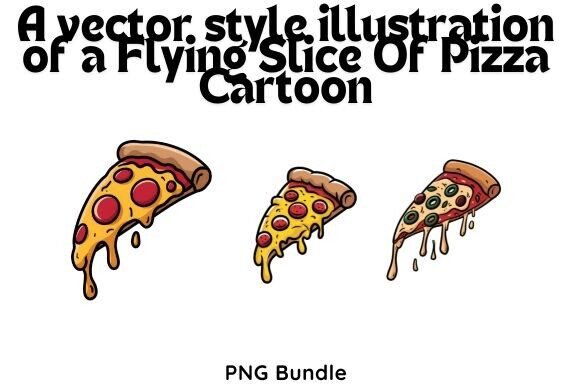 Flying Slice of Pizza Cartoon PNG
