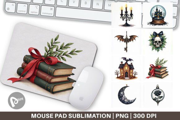 Gothic Elegance Watercolor Mouse Pad