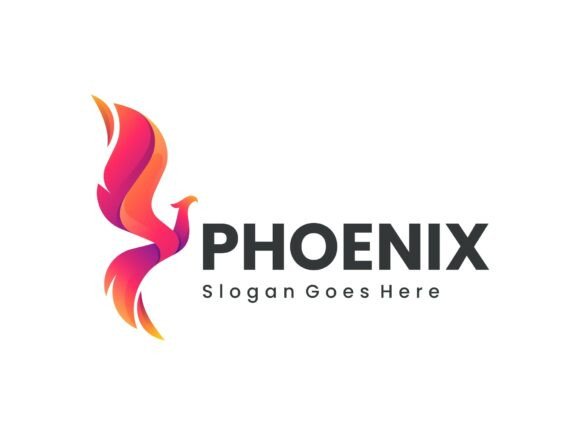 Gradient Modern Phoenix Logo Design