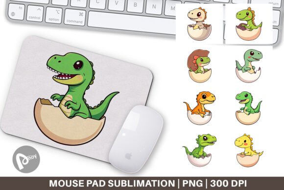 Mouse Pad Hatching Baby Dinosaur