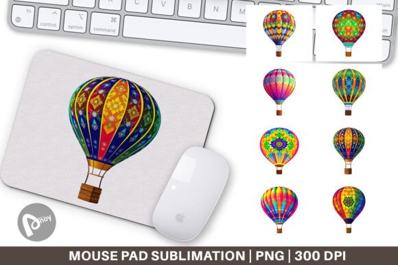 Mouse Pad Rainbow Hot Air Balloon: A Vibrant Addition to Your Workspace