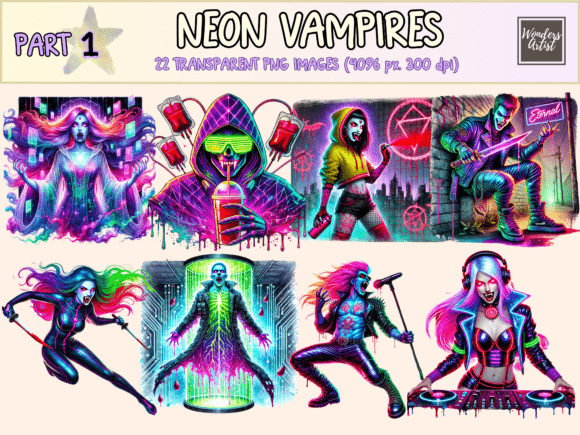 Neon Vampires Clipart: The Glow-Up Gothic Design Trend You Need to Know