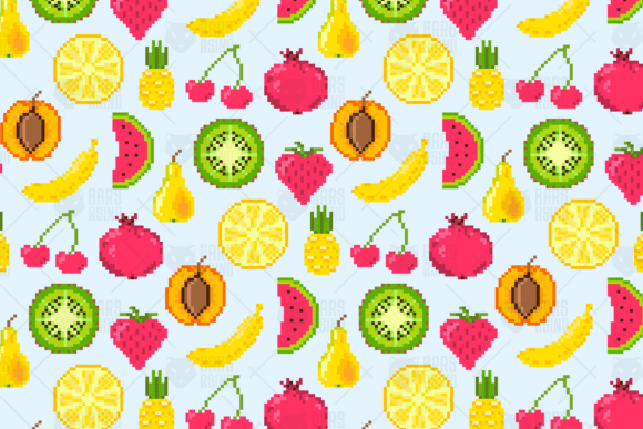 Pixel Fruit Seamless Pattern: Your Retro Digital Asset for Modern Design Projects