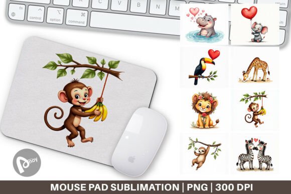 Retro Jungle Love Mouse Pad: A Stylish Addition to Your Workspace