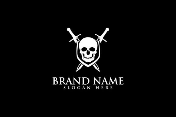 Skull Shield with Cross Sword Logo: A Symbol of Strength and Rebellion