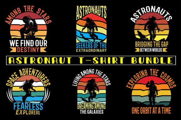 Trendy Astronaut T-Shirt Set: A Space-Themed Design for Multiple Uses