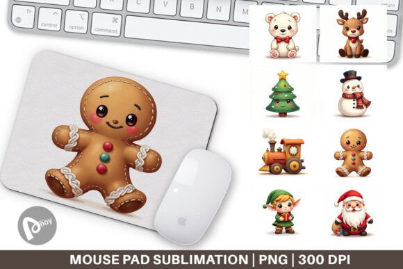 Vintage Plush Xmas Mouse Pad