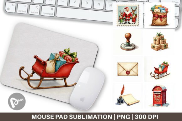 Vintage Santa Mail Mouse Pad for a Nostalgic Workspace